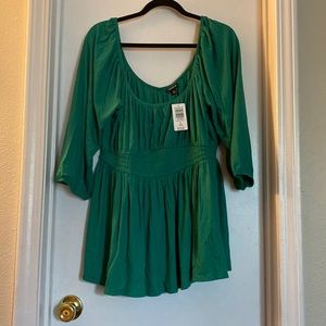Torrid green Smocked Romantic Top Brand New With Tags